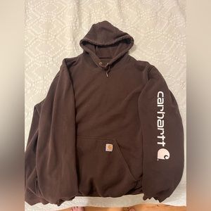 Carhartt hooded sweatshirt XXL/tall Brown